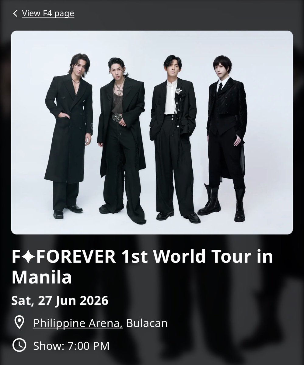 jackofficial07's tweet photo. Twenty years later and Meteor Garden still has me making questionable financial decisions. 😂✈️

Came all the way home for the F•Forever Concert. If you know, you know. 🌸❤️

#F4 #Ashin https://t.co/S4RLNuj7r9
