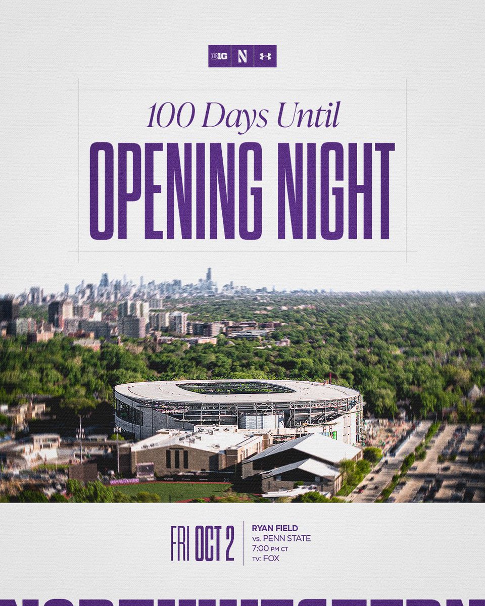 NUFBFamily's tweet photo. 100 days from kickoff at our new home 🏟️ https://t.co/59kJo8E0Bb