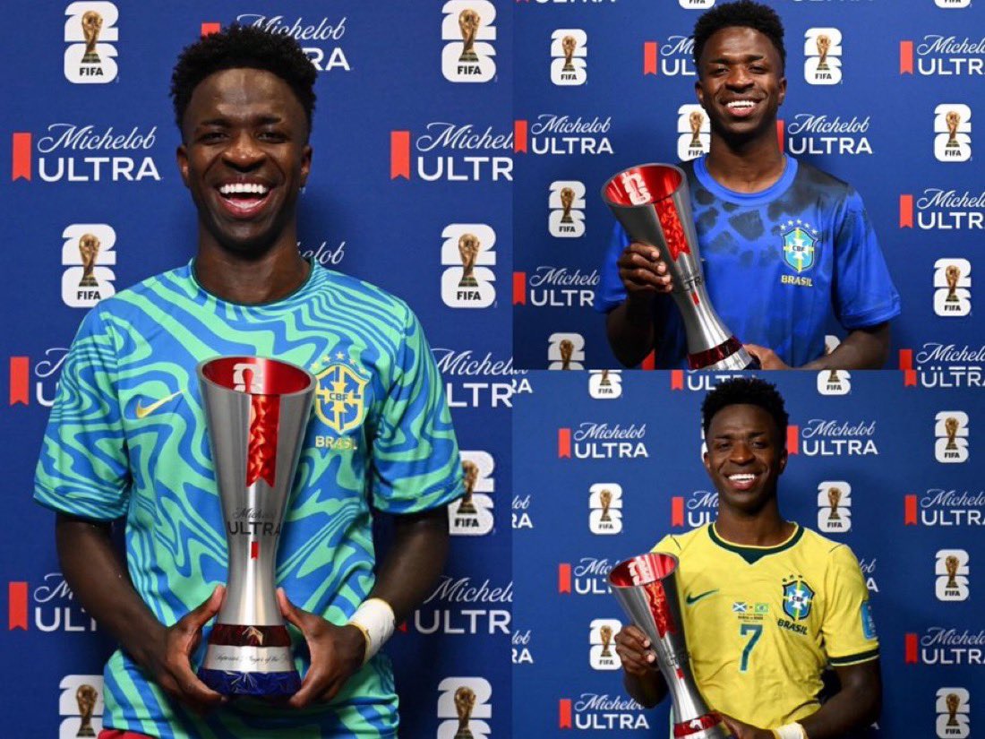 KalshiFC's tweet photo. Vinicius Jr. has won the MOTM in all three of Brazil’s group stage games. 💫🇧🇷 https://t.co/dirh8MhL0j