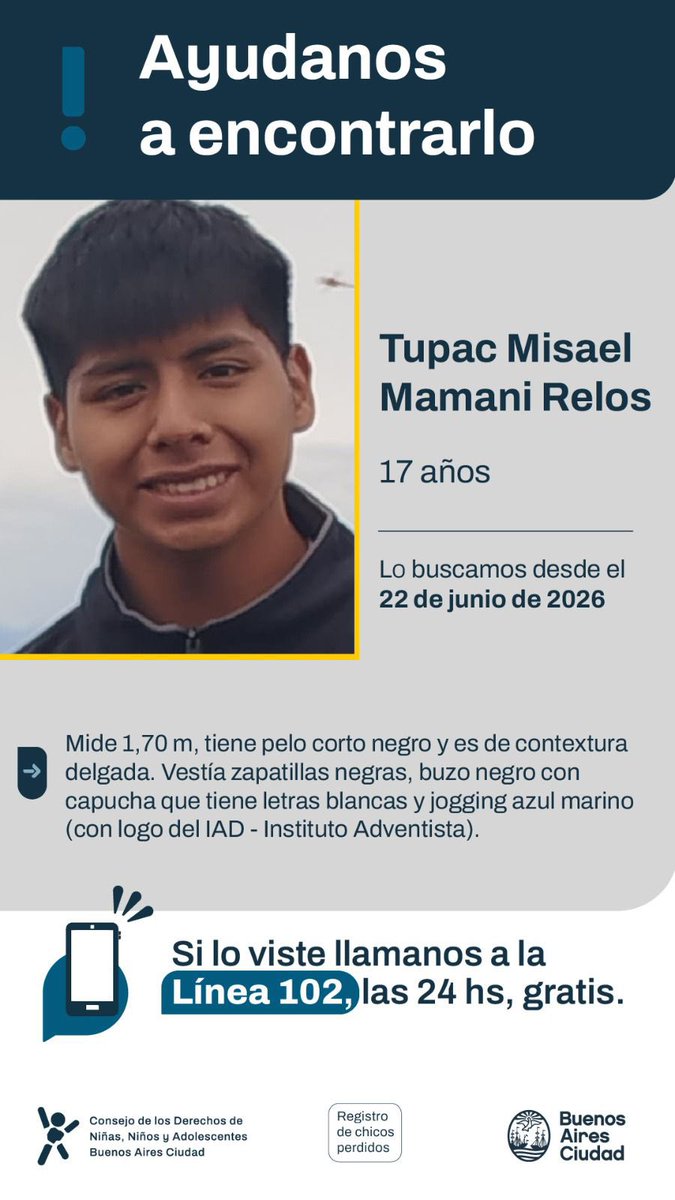 lafurbetta's tweet photo. Están buscando a este chico que falta de su casa. Su pueden compartir… https://t.co/1PHYI3kGXz
