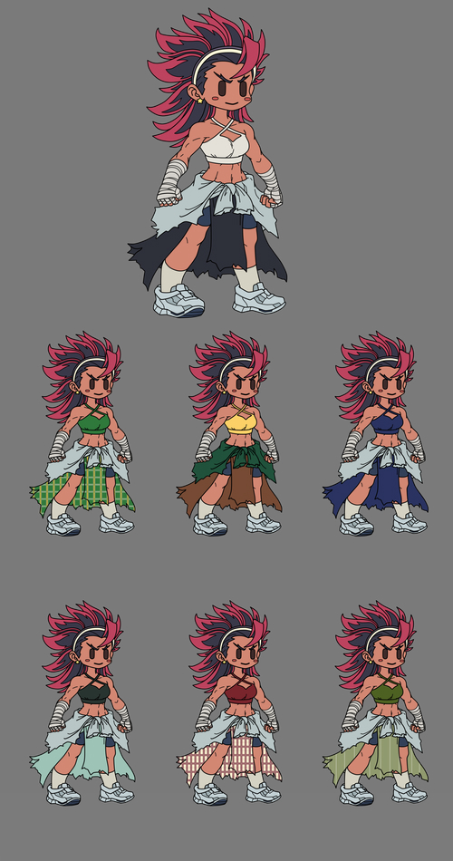 BaconwrappedP's tweet photo. @StreetFighter Would be nice If she had a 3rd costume that looks like a mix of both 1st and 2nd. Philippine High School uniforms are more or less the same except in color, and allowing us to have a color slider will let us mix colors based on the school we want. https://t.co/FG3RzGq0mz