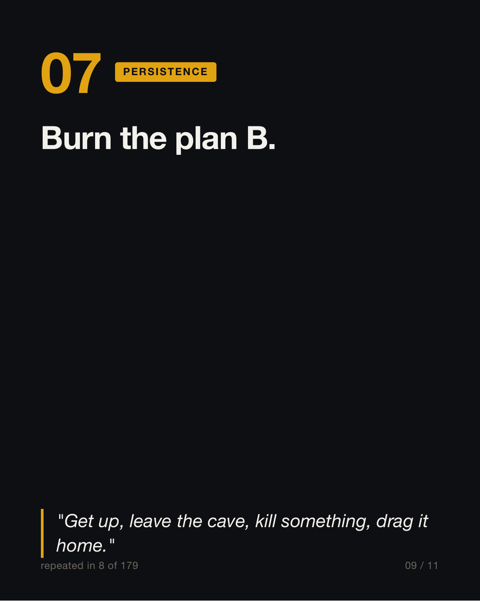 NomadicRayo's tweet photo. 5. Guard your word. Integrity is all you actually own.
6. Hire your weaknesses. Find people smarter than you.
7. Burn the plan B.

The "secret" was never secret. It's the basics, repeated longer than most are willing to. https://t.co/qTmeWDb7gb