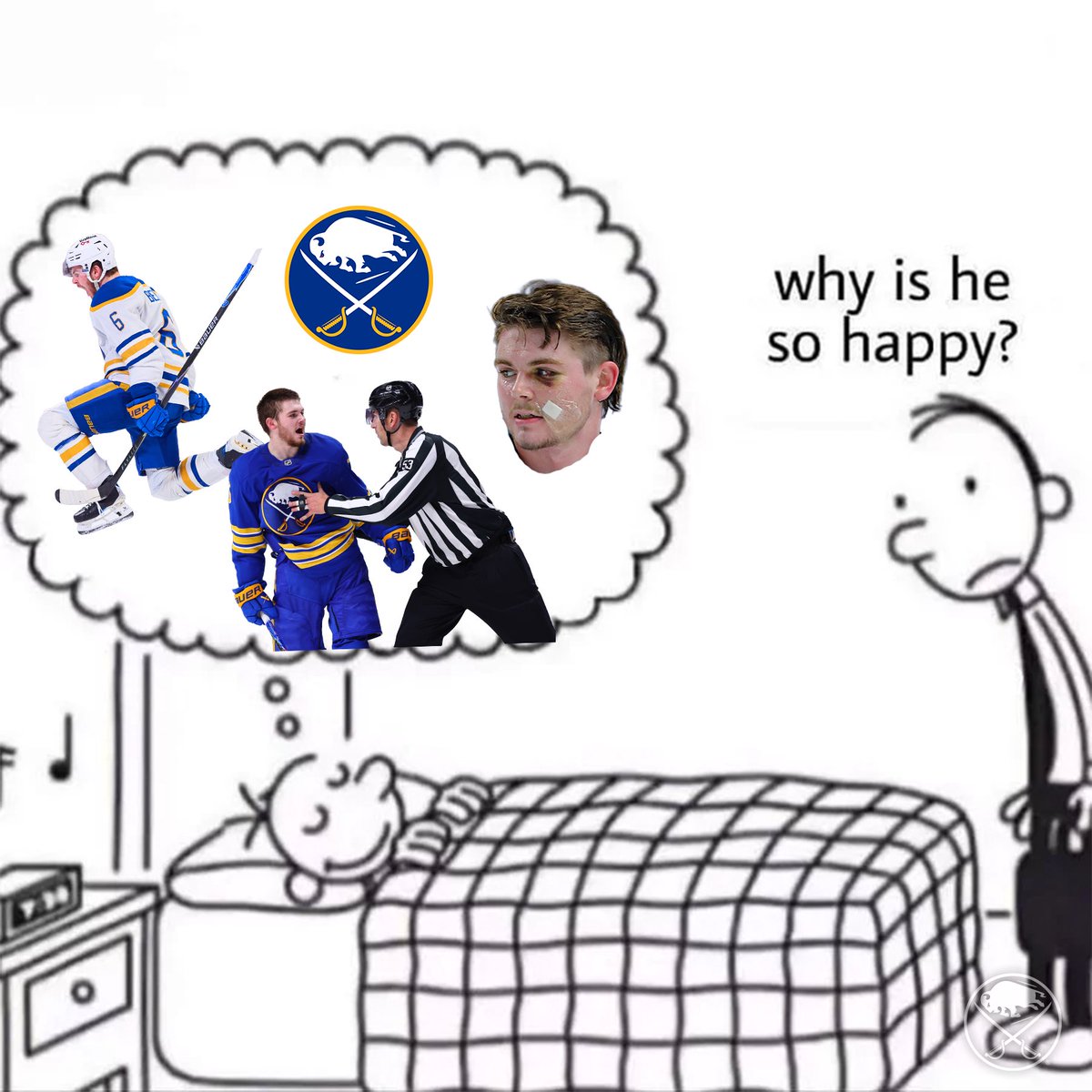 BuffaloSabres's tweet photo. Seven years of Benny? You betcha 👍 https://t.co/qYLHniUmyL