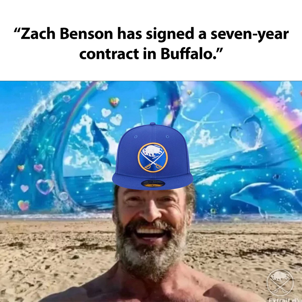 BuffaloSabres's tweet photo. Seven years of Benny? You betcha 👍 https://t.co/qYLHniUmyL
