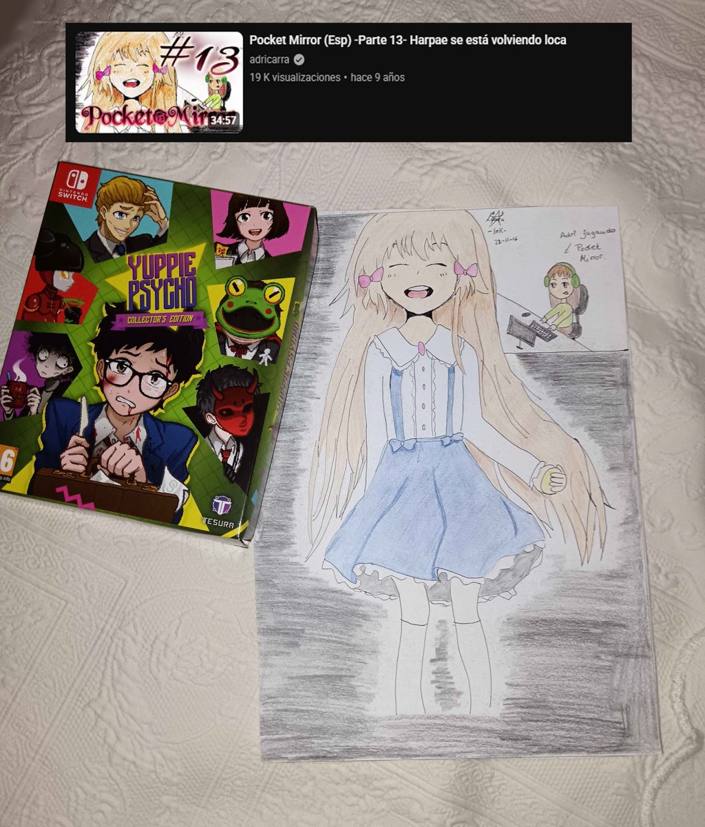 _AyumiAmane_'s tweet photo. Hace 9 años Adricarra usó mi dibujo de portada de uno de sus videos y eso me animó a querer dibujar.

Aún hoy sigo descubriendo juegos geniales viendo tus videos. Me alegra mucho que estes jugando Paranormasight, y espero que lo disfrutes (a mi me gustó mucho).

@adricarra22 https://t.co/fBLiLxJzWR