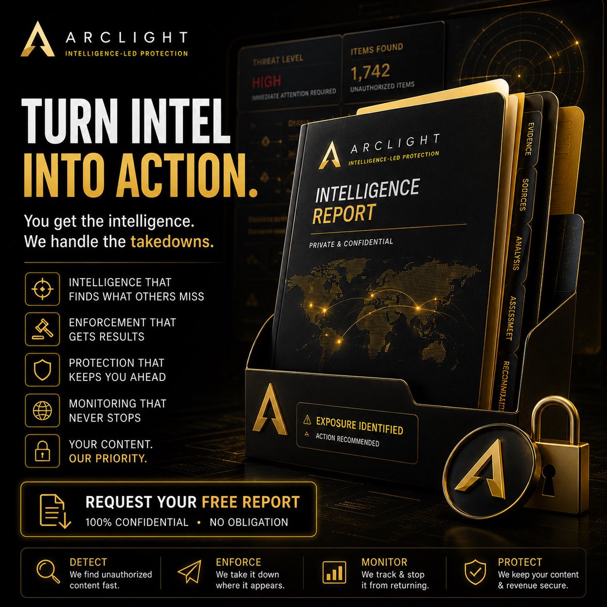 ArclightHQ's tweet photo. Most creators don't know how far their content has spread.
We do.
Get a FREE Intelligence Report and discover where your content is being shared before it costs you subscribers, revenue, and control.
📩 DM "REPORT"
#OnlyFans #Fansly #CreatorProtection #DMCA #ContentProtection https://t.co/JQAzzxctO1