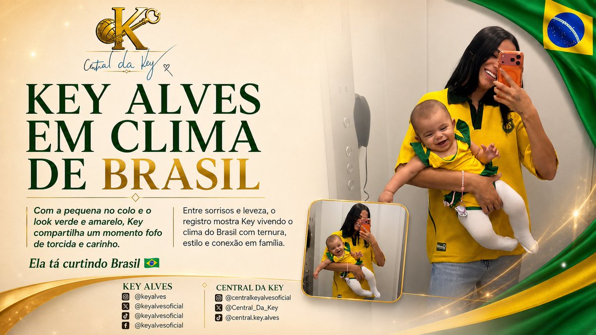 Central_Da_Key's tweet photo. ATUALIZAÇÃO DA KEY!

Key e Rosamaria em clima de Brasil nos stories. A pequena já está curtindo a torcida com a mamãe e entregando muita fofura.

#KeyAlves #Rosamaria #Junho https://t.co/oFi00SdeJh