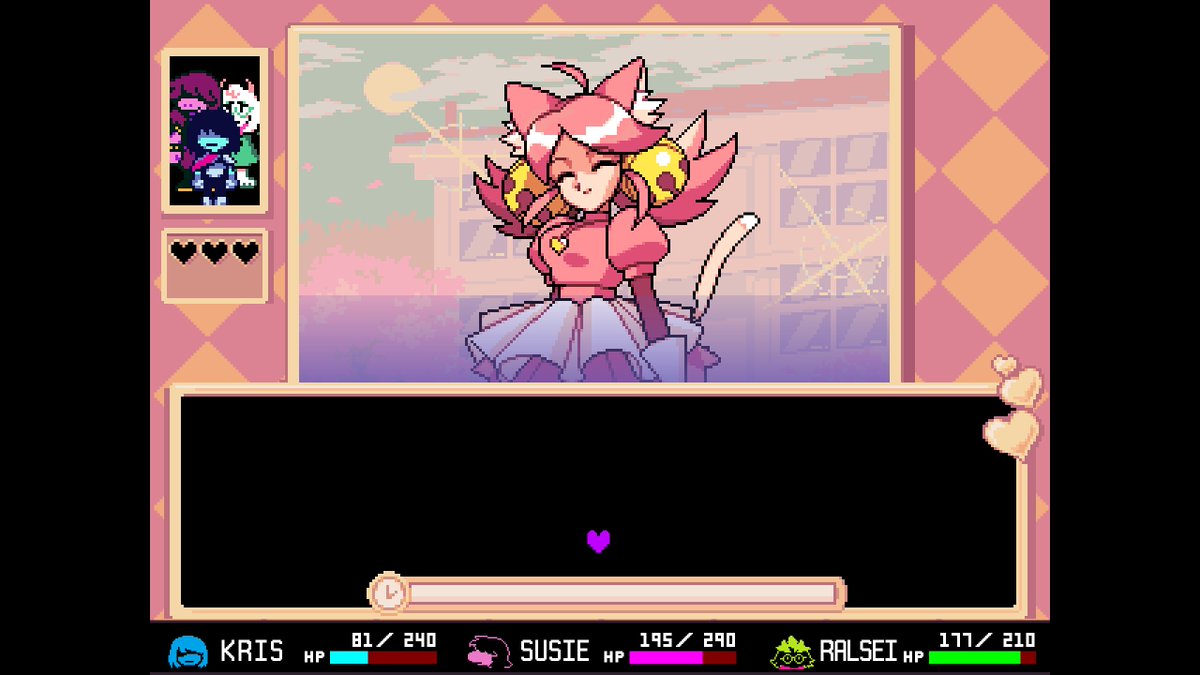 NotNintended64's tweet photo. #DELTARUNE Chapter 5 gave us an actual Kissy Mew Mew dating sim. wow.

Amazing fight.
Would date again.

#DeltaruneSpoilers https://t.co/w5BBpjxDdw