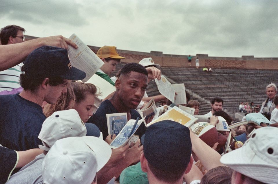 HoltzHeroes's tweet photo. Why Notre Dame?
“One Saturday morning during my senior year of high school I popped in this video tape called “Wake up the Echoes.” No one was home &amp; I started watching it &amp; the video gave me goose bumps. At that moment I thought, ‘Screw it. I’m going to Notre Dame.'” 💙💛 https://t.co/6SAvuVPcLf