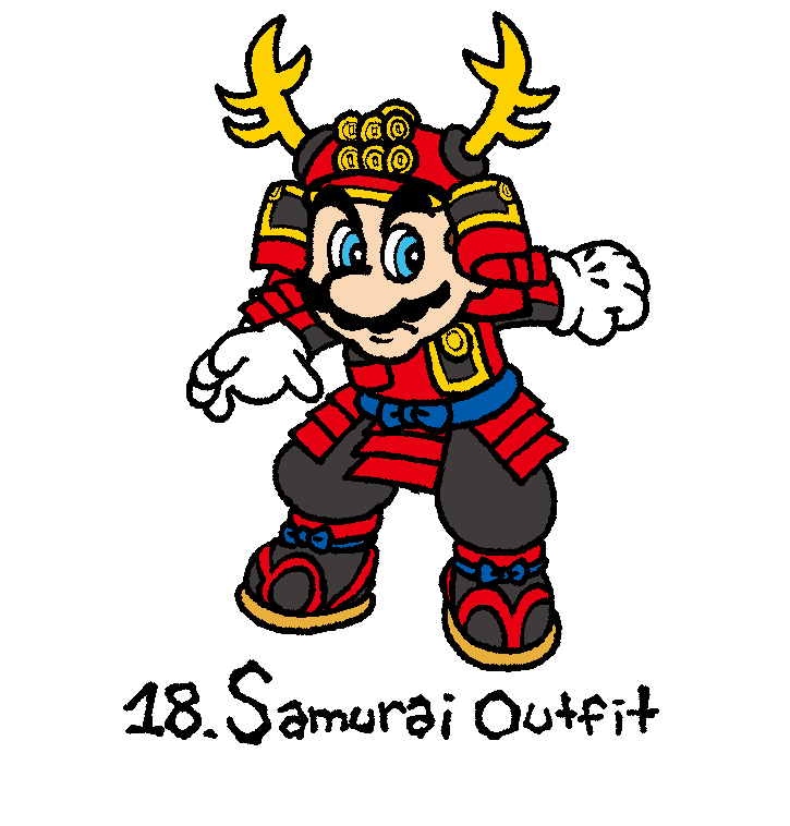 Igny1607's tweet photo. Day 18: Samurai Outfit 

(heavily inspired by the Mario Sunshine render) https://t.co/Pe5qnwvbP0