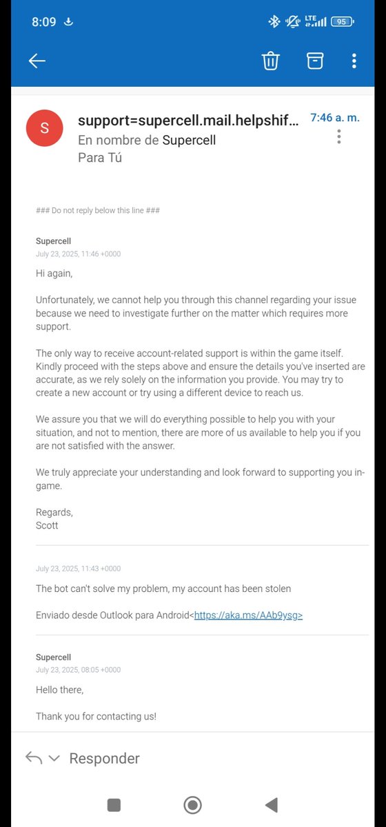 maximonos2's tweet photo. Saludos, hace 1 año que me hackearon la cuenta, le cambiaron el email y he tratado de contactar con el support de #supercell y ninguno me ayudan,  de hecho solo me envían bots, tengo capturas, comprobantes de pago y toda información, necesito ayuda #brawlstars https://t.co/EDX87hBDtW
