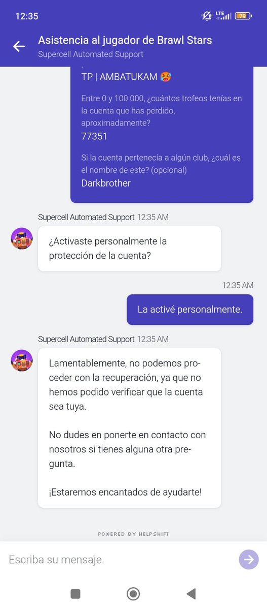 maximonos2's tweet photo. Saludos, hace 1 año que me hackearon la cuenta, le cambiaron el email y he tratado de contactar con el support de #supercell y ninguno me ayudan,  de hecho solo me envían bots, tengo capturas, comprobantes de pago y toda información, necesito ayuda #brawlstars https://t.co/EDX87hBDtW