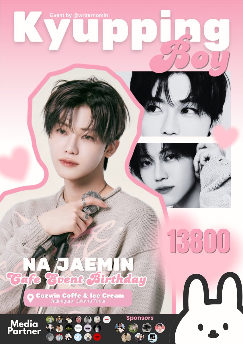 writernomin's tweet photo. 🐰𝓚𝔂𝓾𝓹𝓹𝓲𝓷𝓰 𝓑𝓸𝔂 𝓑𝓲𝓻𝓽𝓱𝓭𝓪𝔂 𝓟𝓪𝓻𝓽𝔂 

Jaemin Birthday Cafe Event 
by @writernomin 

📍Cozwin Coffee &amp; Ice Cream, Jatinegara JakTim
📅 Sunday, 16 Agust 2026
🕐 13.30 — 16.00 
💸 65K (drink &amp; goodies included)

• RSVP now! https://t.co/cyX8cEj4CY https://t.co/HuATs0v8AN