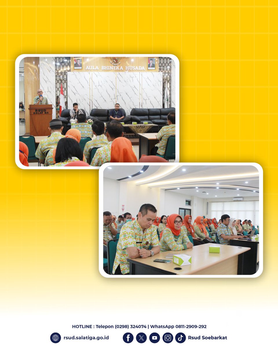 rsudsoebarkat's tweet photo. Pegawai RSUD dr. Soebarkat Tjitrodarmodjo (RSDS) mendapatkan pembekalan mengenai perpajakan melalui kegiatan Sosialisasi Pajak yang diselenggarakan bersama KPP Pratama Kota Salatiga pada Kamis (25/06/2026) di Aula Bhineka Husada RSDS. https://t.co/HhTWdKVVNg