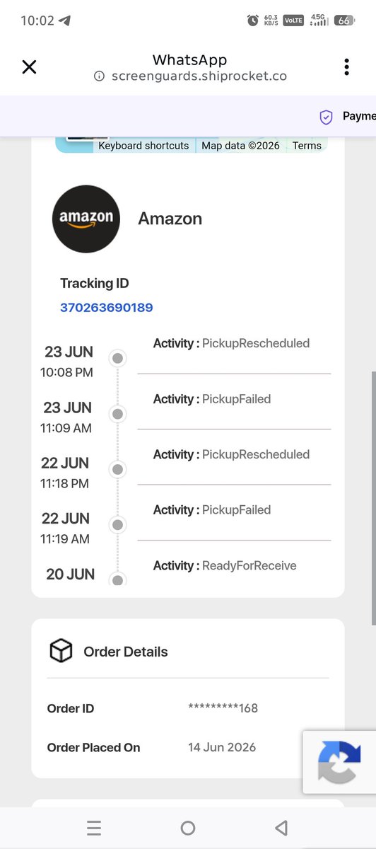 SamadSayyad13's tweet photo. Frustrated with @AmazonHelp's delivery partner service via @Shiprocket. The pickup has been failing and rescheduling continuously since 24jun  Why is the partner updating fake statuses? Please look into this immediately
​📌 Tracking ID: 370263690189
#AmazonShipping  #CustomerCare https://t.co/lrRcofc5cx