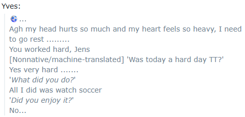 litell_johnn's tweet photo. Chat highlights: Yves needs a moment after the demoralizing loss to South Africa (260625)

Text links:
https://t.co/CmsAS1V9Cl https://t.co/Q1Dsk7bZpm