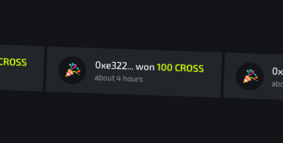 crossplay_xyz's tweet photo. 🚨Jackpot alert - 100 CROSS 🚨

Starting today with some 100 CROSS jackpot winner!

Congrats to the miner and let's see who opens the next jackpot.

Haven't seen 1,000 CROSS lately, hmm maybe YOU might be next!

#CROSSPLAY #GACHA #CROSS https://t.co/iU8bW2s06g