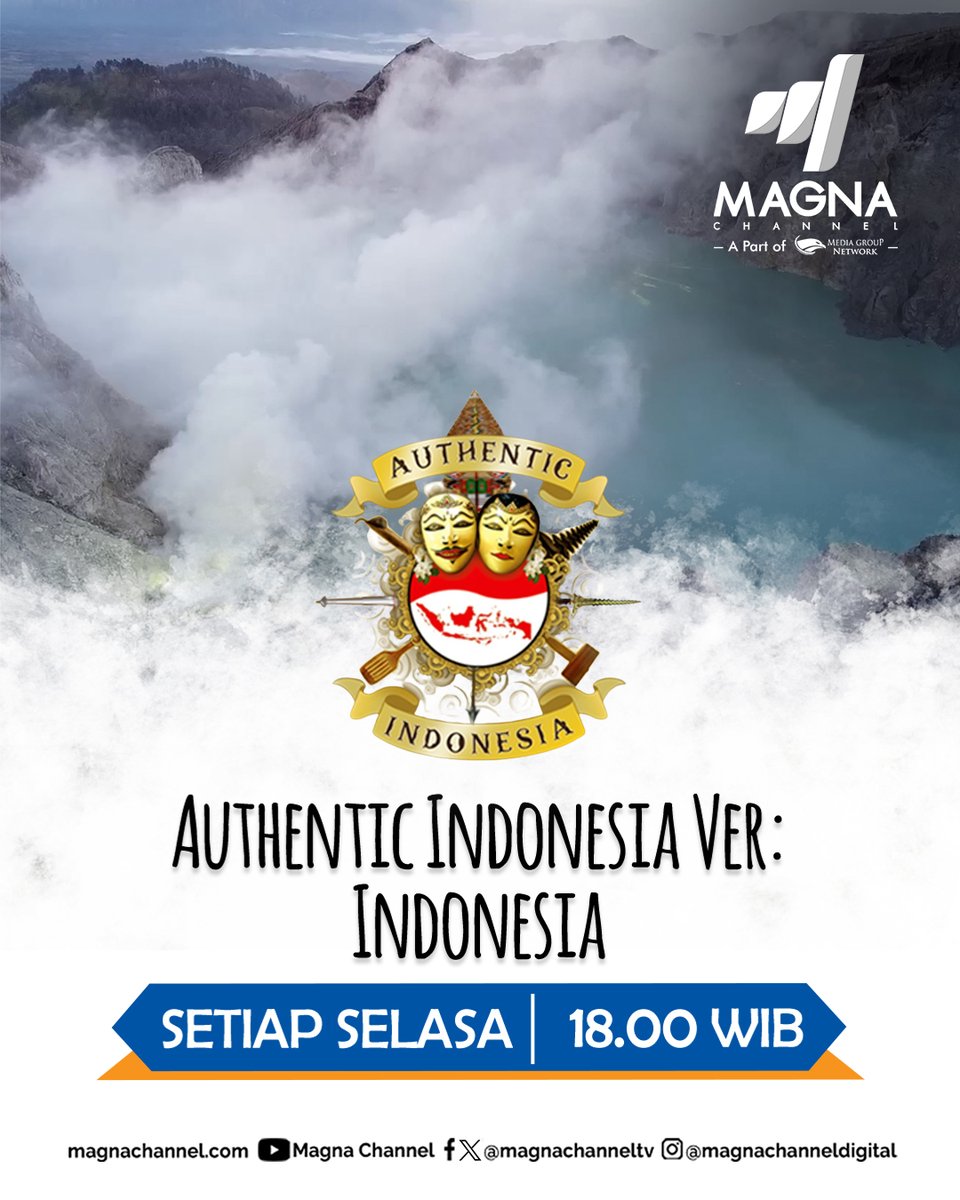 MagnaChannelTV's tweet photo. Keindahan dan keunikan alam Indonesia tidak diragukan lagi. Bahkan beberapa daerah di Indonesia menjadi salah satu tempat wisatawa yang ramai dikunjungi wisatawan. Saksikan #AuthenticIndonesia setiap Selasa pukul 18.00 WIB hanya di #MagnaChannel #TVDigital #AsyikAbisss https://t.co/BgcwrSHiYY