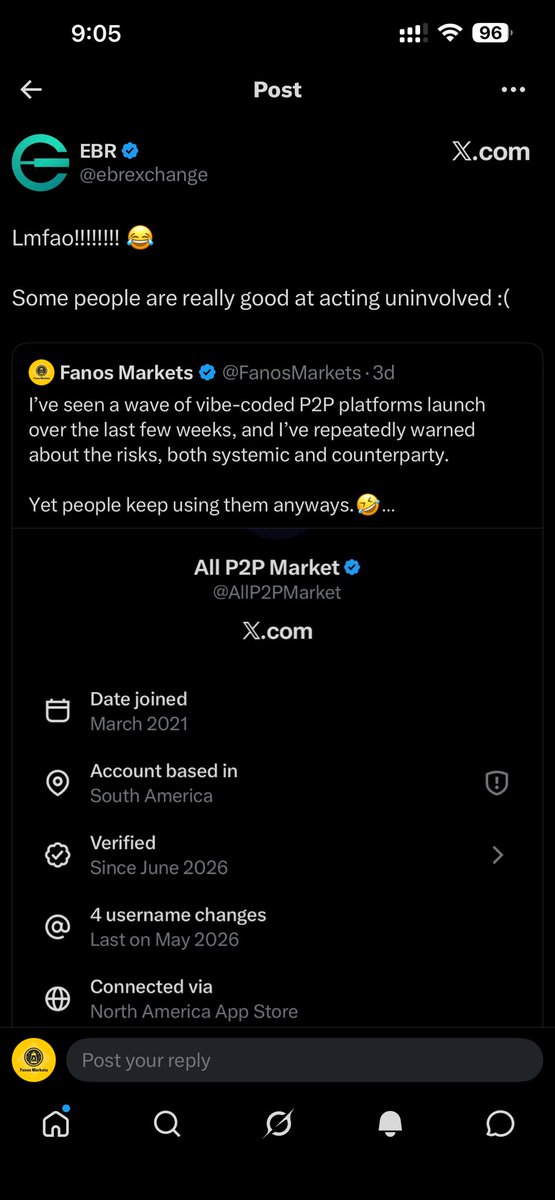 FanosMarkets's tweet photo. I genuinely couldn’t care less which platform is getting adaption, as far as I am concerned @AllP2PMarket seems interesting, had shared my reasoning as well , more professional and less talk.

If anyone wants to risk playing with fire, which is literally what y’all doing, atleast risk it on more professional project like @AllP2PMarket 

@EthiopiaPolice ከሁለቱ የቱ ይሻልሀል??