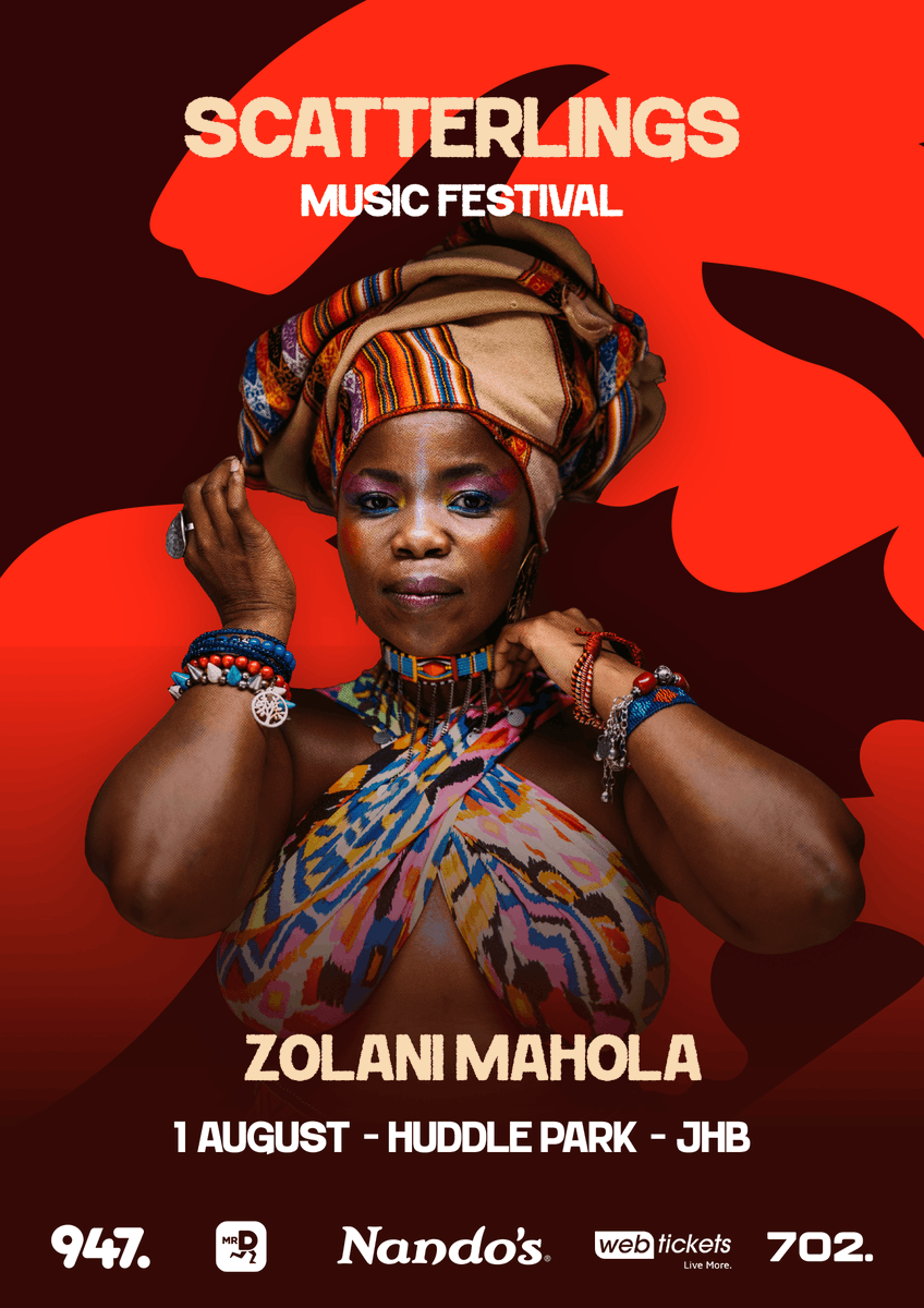 scatterlings_za's tweet photo. Zolani Mahola brings the kind of voice that makes a whole field feel warmer.

Catch her live at Scatterlings Music Festival on 1 Aug 2026 at Huddle Park, Joburg.

No under 18s.

Book here: https://t.co/gnoEG77QRy

#ZolaniMahola #ScatterlingsMusicFestival https://t.co/so5kNxvpAe
