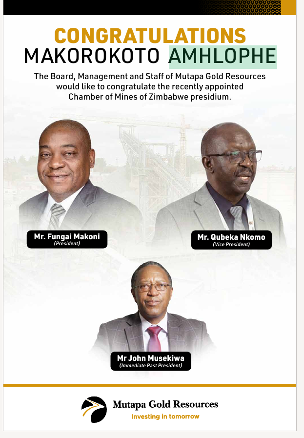 Kuvimba_Mining's tweet photo. Congratulations to the newly appointed Chamber of Mines of Zimbabwe Presidium.

#ChamberOfMinesZimbabwe #MiningZimbabwe #Leadership #MutapaGoldResources https://t.co/ULdYWeN6JI