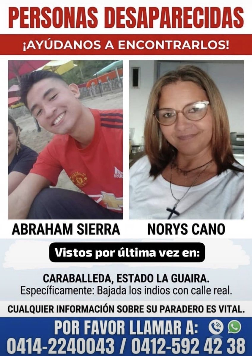 Barbaragbm_'s tweet photo. @KarShanty Cualquier información de la zona o de ellos se le agradecería, son familiares de mi mejor amiga🫂 https://t.co/YMXnUAx5UY