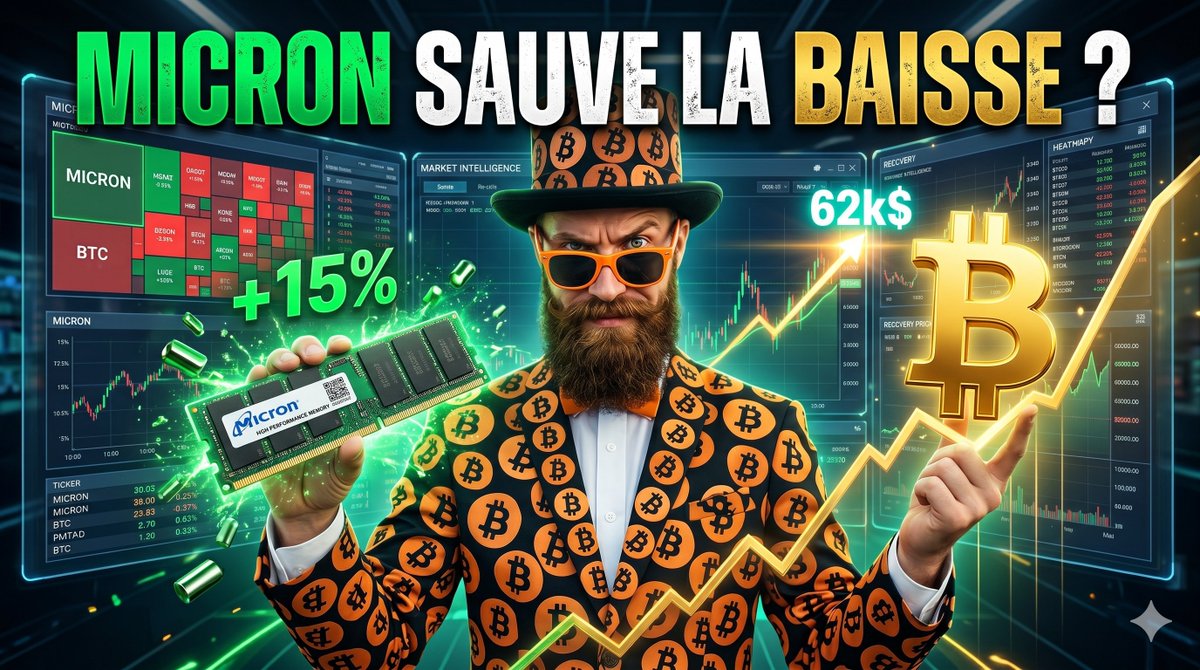 cryptoFoufi's tweet photo. ☀️ Bonjour les amis !

Nous sommes le jeudi 25 juin 2026, jour officiel de la publication de l'indice des prix PCE américain. Le Bitcoin vient de vivre une nuit de capitulation extrême en traversant brièvement la barre psychologique des 60 000 $ pour toucher un plus bas annuel absolu à 59 023,98 $ (un niveau jamais vu depuis octobre 2024). Pourtant, ce matin, une divergence spectaculaire secoue les marchés : alors que le Nasdaq et le secteur de l'IA signent un rebond explosif grâce aux résultats stratosphériques de Micron, la crypto reste engluée dans ses propres faiblesses. Nous faisons face au "meilleur bear market de l'histoire", une structure de marché radicalement nouvelle.

📊Check des prix de ce matin :

- Bitcoin : 61 629 $
- Pétrole Brent : 72.99 $
- Pétrole WTI : 69.49 $
- Gold : 3 991 $
- Silver : 57.105 $

📊Check des flux des ETFs de la journée d'hier :

- ETF Bitcoin : -469 M$
- ETF Ethereum : -30.30 M$
- ETF Solana : 0 M$
- ETF XRP : +2.05 M$
- ETF HYPE : 0 M$

🆕 Résumé des News de ce matin :

💻 Le paradoxe de l'IA : Micron explose de +15 % et siphonne la liquidité 

Mercredi soir a marqué un tournant. Le géant des puces mémoire Micron Technology a publié des résultats trimestriels spectaculaires, faisant bondir son action de +15 % en après-Bourse et portant sa capitalisation à 1 160 milliards de dollars (+265 % en six mois). Ce triomphe redonne une confiance aveugle à Wall Street dans le secteur de l'IA, entraînant un rebond de +1,8 % sur les futures du Nasdaq 100 et de +6 % sur le Kospi sud-coréen (où Samsung et SK Hynix représentent désormais 40 % de la bourse nationale).
Le problème ? Cette réussite de l'IA agit comme un aspirateur à capitaux. Les investisseurs délaissent massivement les actifs rares alternatifs comme le Bitcoin ou l'Or (passé sous les 4 000 $) pour se ruer sur les actions technologiques productives et génératrices de cash-flow. L'assainissement du pétrole Brent (tombé sous les 73 $) réduit les perspectives d'inflation à court terme, ce qui affaiblit la thèse du Bitcoin comme couverture inflationniste et pousse vers les obligations d'État sécurisées.

❄️ Alerte FxPro : Sommes-nous au début d'un nouvel hiver crypto ? 

Bien que les acheteurs aient ramené le prix à 61 700 $ ce matin, Alex Kuptsikevich, analyste en chef chez FxPro, tire la sonnette d'alarme. Le Bitcoin flirte dangereusement avec sa moyenne mobile sur 200 semaines (le prix moyen des 4 dernières années).
L'histoire est impitoyable : lors des trois dernières incursions sous ce niveau, le Bitcoin n'a pas rebondi rapidement. Il est entré dans une léthargie prolongée : 9 mois en 2015, 6 mois en 2018 et 6 trimestres entiers après le krach de 2022. FxPro prévient qu'un échec à reprendre la zone de résistance des 61 800 $ - 62 000 $ validerait l'entrée officielle dans un "hiver crypto" de longue durée, avec un objectif baissier cyclique situé à 55 000 $.

🩸 Les raisons d'un marché apathique : Sorties d'ETF et frein de Michael Saylor 

La baisse actuelle n'est plus liée à la géopolitique, elle est auto-infligée par les flux. Les ETF spot subissent leur 7e semaine consécutive d'hémorragie, forçant les émetteurs à liquider mécaniquement leurs Bitcoins physiques. De plus, la machine de guerre de Michael Saylor ralentit brutalement : Strategy n'a acheté que 520 BTC cette semaine, son plus faible volume d'achat en 18 mois, préférant allouer 300 millions de dollars à ses réserves de cash.
Sur le plan politique, le blocage est total : le projet de loi CLARITY Act, censé réglementer la crypto aux États-Unis, n'a plus que 5 semaines avant la pause estivale du Congrès. S'il échoue, aucun catalyseur législatif n'apparaîtra avant l'automne.

⚖️ Le verdict du jour : "Le pire bull market, le meilleur bear market" 

Malgré la baisse de 52 % par rapport à l'ATH d'octobre 2025 (126 080 $), l'expert Sam Callahan (OranjeBTC) apporte une nuance fondamentale sur CNBC. Grâce à l'arrivée massive des institutionnels, la volatilité historique du Bitcoin s'est effondrée. Nous vivons un marché baissier feutré, beaucoup moins violent qu'auparavant. La base d'investisseurs est plus large, la liquidité est robuste, évitant les chutes de 80 % du passé.
Tout va se jouer cet après-midi avec la publication de l'indice PCE américain. Un chiffre d'inflation supérieur aux attentes bétonnera la posture de Kevin Warsh et du super dollar (au plus haut depuis 13 mois), prolongeant le calvaire du BTC. Un PCE en baisse offrira le répit tant attendu.