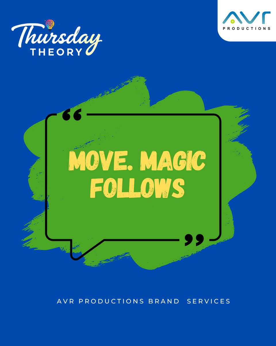 AVR_Productions's tweet photo. Move. Magic follows. ✨

Success doesn't come from waiting—it comes from taking action. Every bold step, every new idea, and every challenge embraced creates opportunities for something extraordinary.

Keep moving. Keep creating. https://t.co/PSqhv08FMw