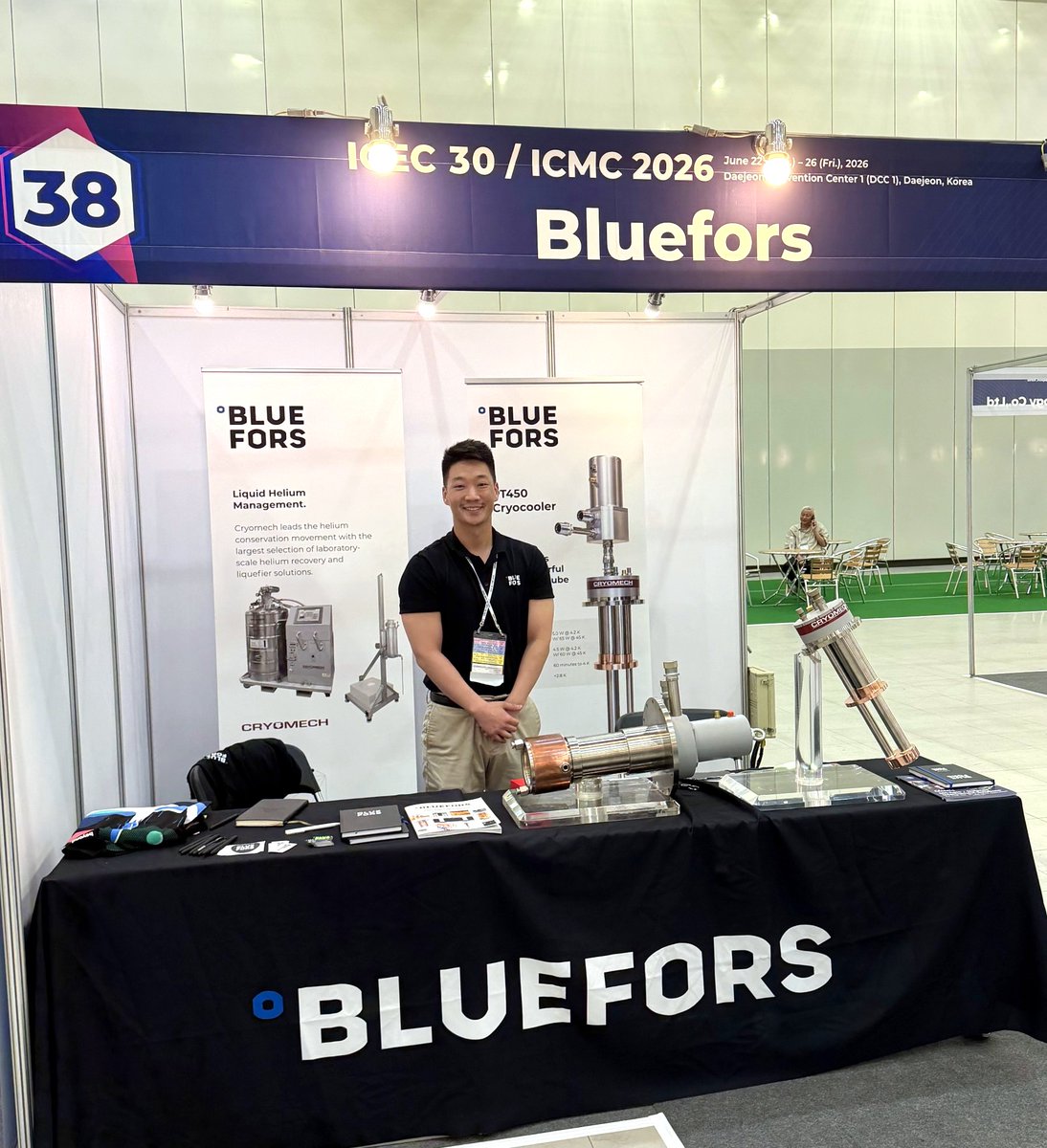 BlueFors_Ltd's tweet photo. Thank you for a great conference at #ICEC30/#ICMC2026 in Daejeon!
We had many insightful discussions at our booth around #Cryomech cryocoolers and how reliable, high-performance cooling supports demanding applications in practice.
#cryocoolers #cryogenics #CoolForProgress https://t.co/lKXvp5kNda