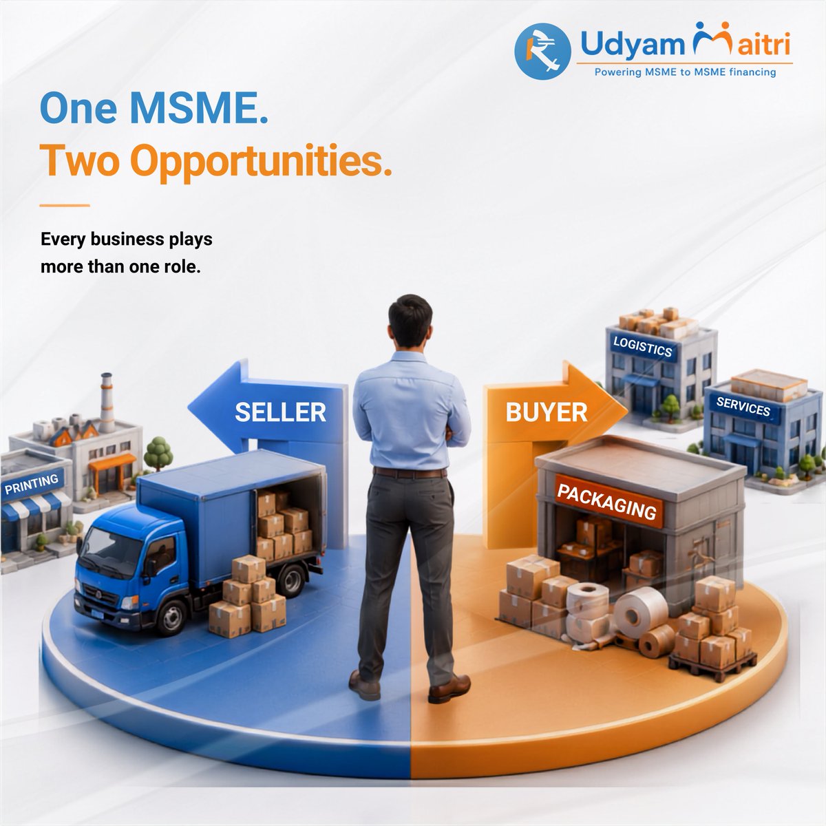 RXIL_TReDS's tweet photo. Behind every successful MSME is another MSME.

RXIL Udyam Maitri empowers MSMEs to participate as buyers and sellers while enabling invoice discounting to improve working capital and strengthen supply chains.

When MSMEs grow together, businesses grow stronger.

#RXIL #MSME https://t.co/WSqAMdFvSZ