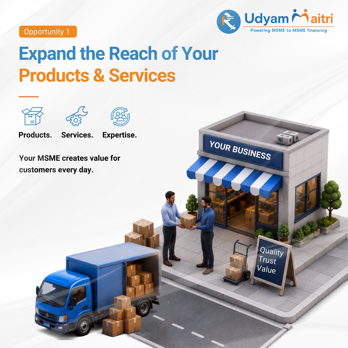 RXIL_TReDS's tweet photo. Behind every successful MSME is another MSME.

RXIL Udyam Maitri empowers MSMEs to participate as buyers and sellers while enabling invoice discounting to improve working capital and strengthen supply chains.

When MSMEs grow together, businesses grow stronger.

#RXIL #MSME https://t.co/WSqAMdFvSZ