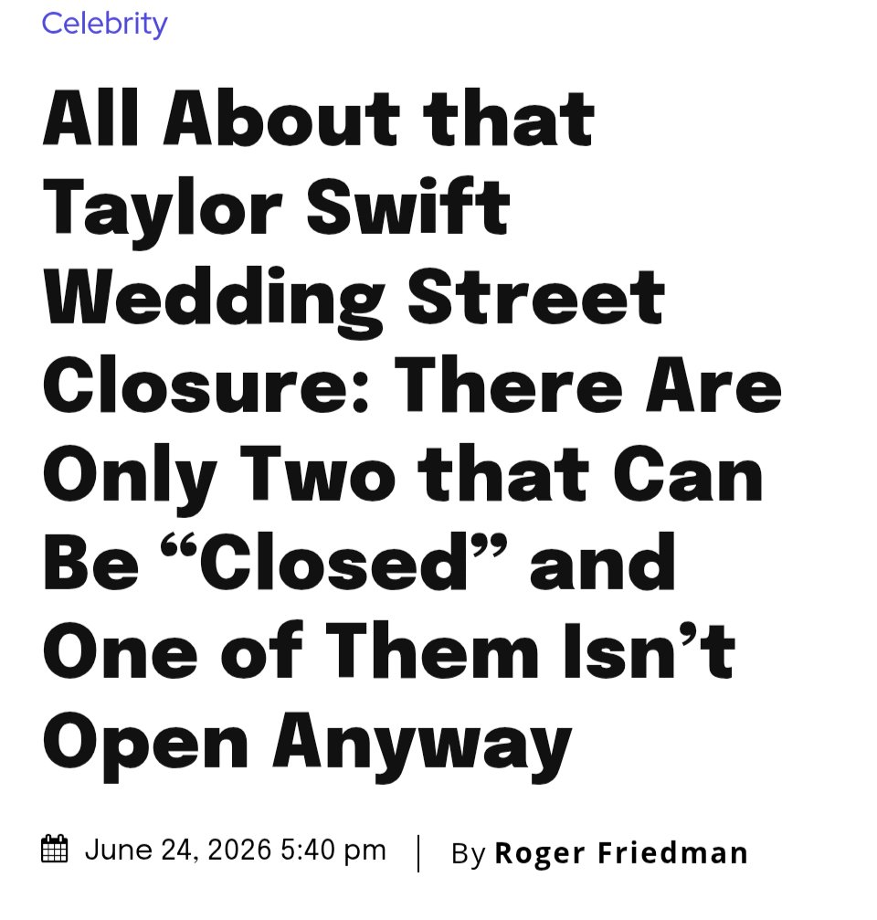MrJoeMcBob's tweet photo. Shoddy reporting by the New York Times talking about "street closures" has lead people to believe that a potential Taylor and Travis MSG wedding is closing a bunch of streets. It's not. It would be closing one block of one side street. That's it. https://t.co/BHYHdfsuVc