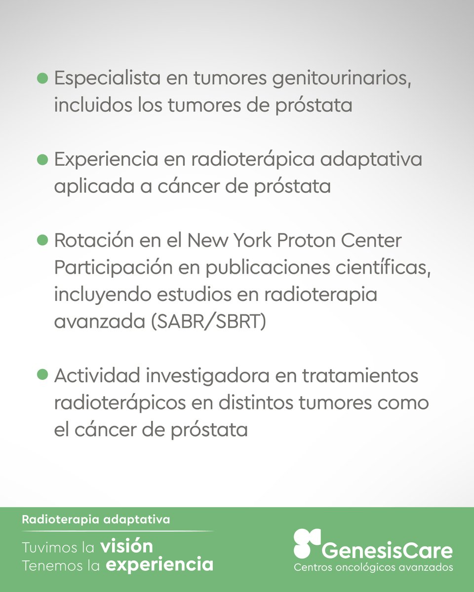 GenesisCareES's tweet photo. Radioterapia adaptativa en cáncer de próstata: más precisión y menor toxicidad gracias a la RM en tiempo real, con la Dra. @mariaglezdu 

👉 Descúbrelo en ttps://www.genesiscare.es/radioterapia-adaptativa

#GenesisCareES
#RadioterapiaAdaptativa
#CáncerDePróstata https://t.co/MZ5VAKs8Mk