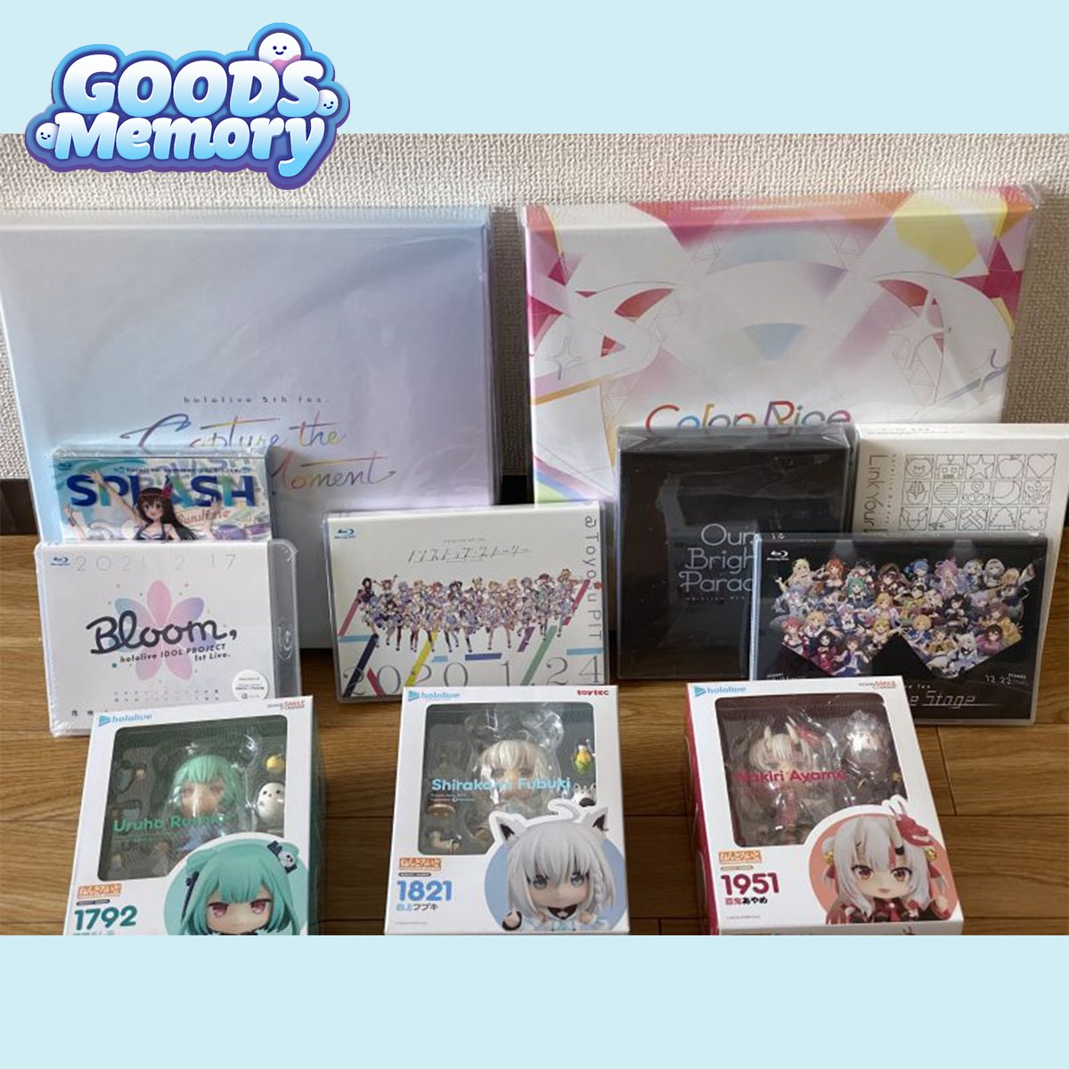 GoodsMemory's tweet photo. 思い出ギャラリー更新📖

「ホロライブを箱全体で応援してて見る時間は…」
熱い想いが詰まったグッズを買取しました。素敵なストーリーの続きはサイトで✨

👇思い出ギャラリーはこちら
[https://t.co/F9Sb1JRnb3]

買取金額30%UP中！📈
#メモリープラス #グッズメモリー #買取 #ホロライブ https://t.co/TkjT81BP1f