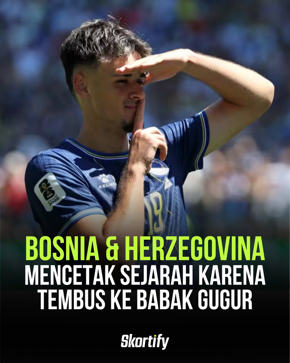 Skortify_Offc's tweet photo. Bosnia &amp; Herzegovina mencetak sejarah! 🇧🇦 

Kemenangan atas Qatar di laga penentuan Grup C memastikan mereka tembus ke babak gugur untuk pertama kalinya sepanjang sejarah Piala Dunia. Momen monumental yang akan selalu dikenang!

#Skortify #BarengSkortify https://t.co/5emVVU9Hqr