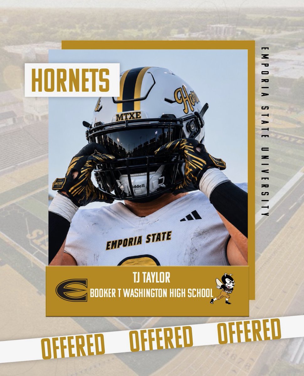 TJ_Taylor09's tweet photo. Blessed to receive an offer from Emporia State University after attending their Junior Elite Day! Thank you to @CoachMcDown and the entire staff for giving me this opportunity. Excited to build this relationship and continue working! https://t.co/gAKzeEl2Gg