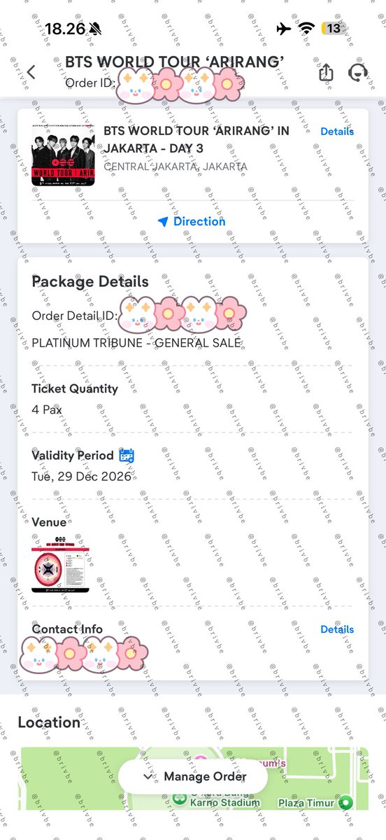 brivbe's tweet photo. WTS BTS ARIRANG JAKARTA

Platinum Tribune Day 3 (4 TIX) - general sale
Platinum Tribune Day 3 (1 TIX) - presale weverse

- atas nama pribadi
- diurus sampai jadi wb
- full payment only
- cod jakarta pusat

dm 💌

#BTS #BTS_ARIRANG_JAKARTA
#BTS_ARİRANG_JAKARTA https://t.co/9MSU7N4a5C