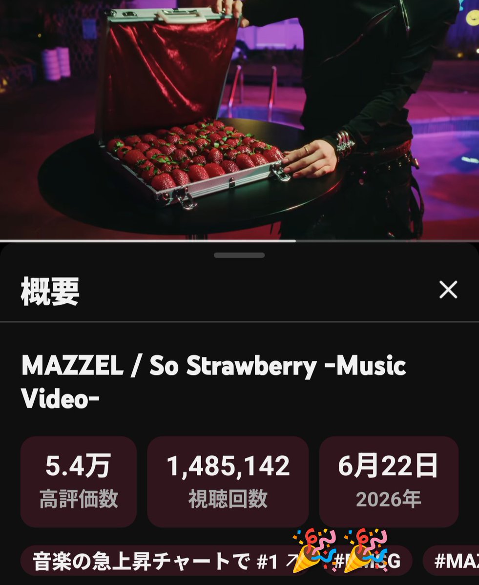 MAZZEL🍓SoStrawberry ㊗️急上昇🏅 おめでとうございます🎉 今日見