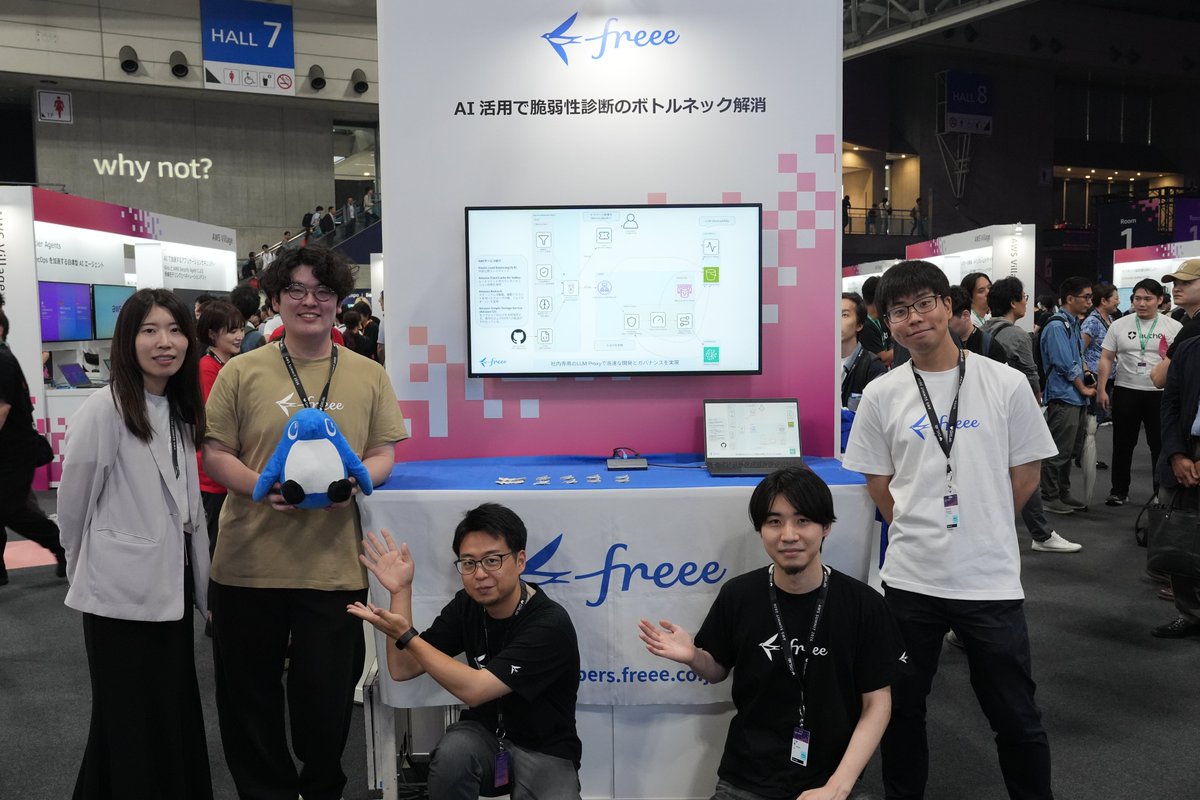 freeeDevelopers's tweet photo. freeeは #AWSSummitJapan にて事例展示ブースにも出展してます🎉   

「AI活用で脆弱性診断のボトルネック解消」をテーマに事例を紹介します。

freee セキュリティチームメンバーが在廊しておりますので、ぜひお越しください！ 
https://t.co/mmHbygqftk 

#AWSSummitJapan https://t.co/vSQLQxd3Cn