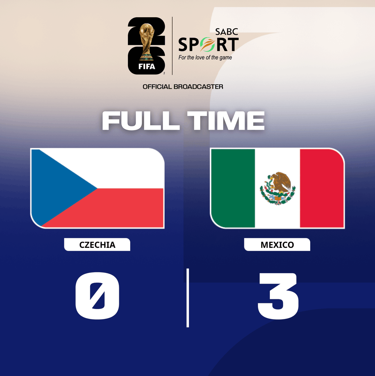 SABC_Sport's tweet photo. 🚨 𝔽𝕌𝕃𝕃 𝕋𝕀𝕄𝔼 🚨

BAFANA BAFANA 🇿🇦 ARE THROUGH TO THE FIFA WORLD CUP 2026 ROUND OF 32 🤩🔥 alongside co-hosts Mexico 🇲🇽

🚨 LIVE
📺 SABC 1 | SABC 3
🌐 https://t.co/26PdrPrnVE

#SABCSportFootball #FIFAWorldCup #AllOfUsAllInKaofela https://t.co/ru6GfpdSwX