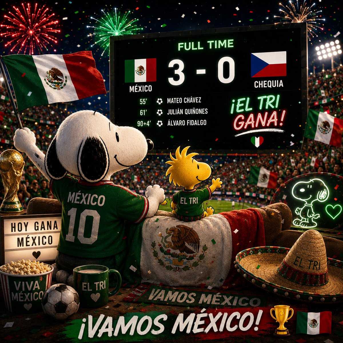 Anklebiters0904's tweet photo. Snoopy celebrating Mexican style! 🎉🇲🇽
#FIFAWorldCup https://t.co/QV7oCWULS1