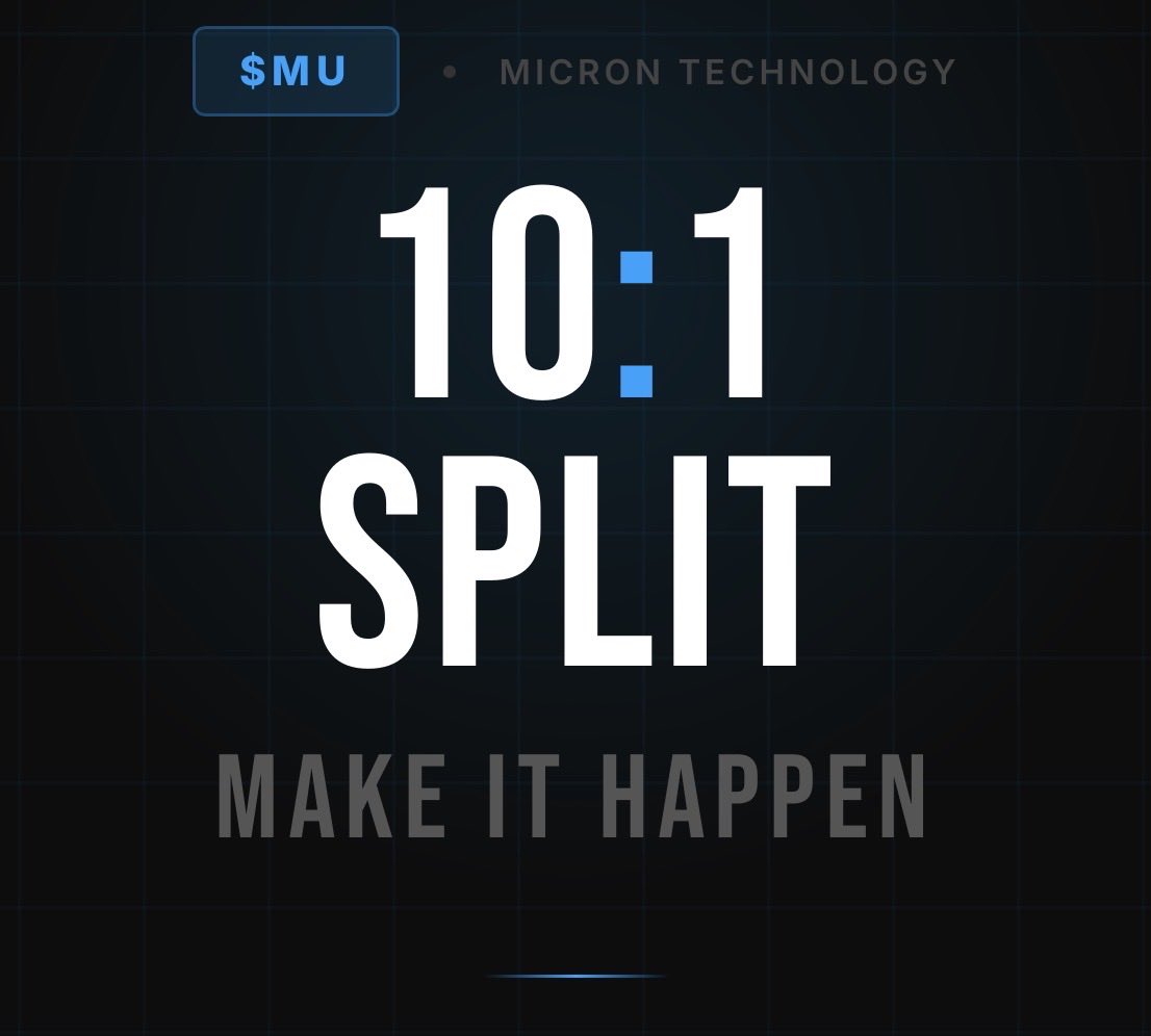 preetkailon's tweet photo. $MU Like and Retweet if you want 10 to 1 split. https://t.co/POKD3slueS