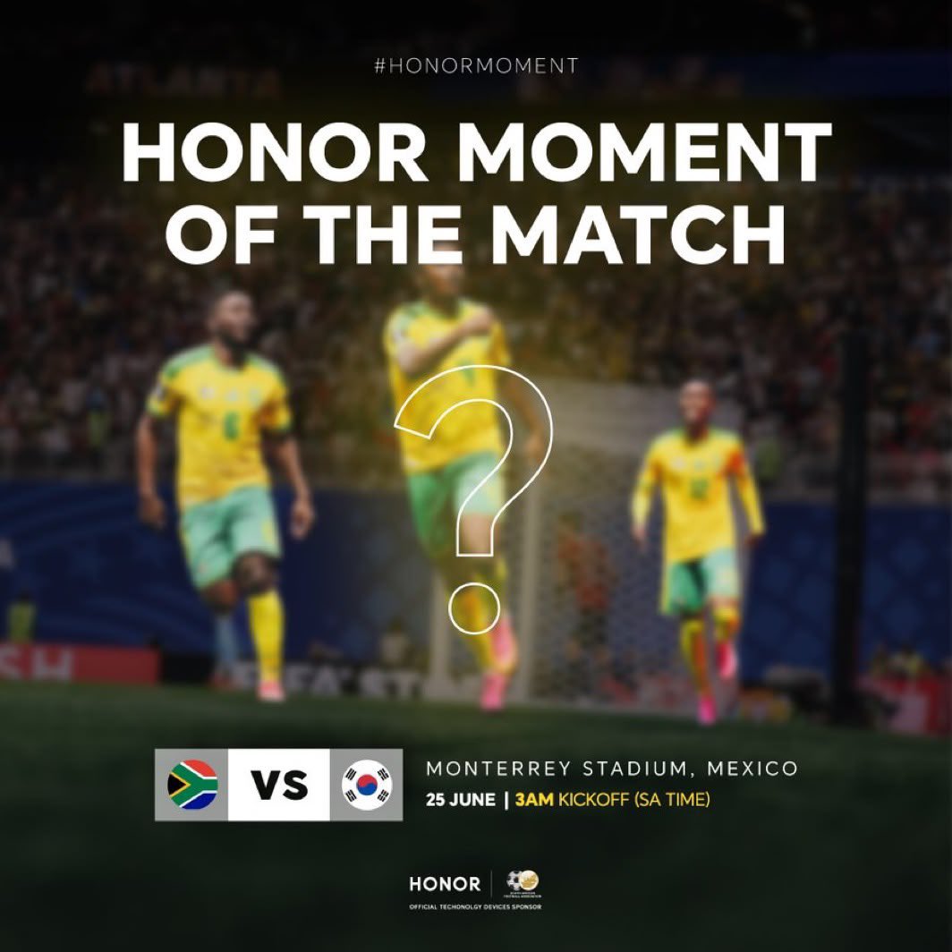 AppleMokoena's tweet photo. Oh bafana bami. They said all sorts of things about you. Look at where you are now!  😭🇿🇦🏆 #HONORMoment https://t.co/fZCe4z2bDQ