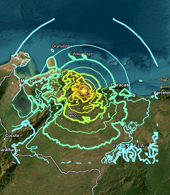FORTRESSMAXXING's tweet photo. A magnitude 7.5 Earthquake just happened in Venezuela barely 24 hours after Delcy gave a speech praising the US capture of Maduro for setting the country on "the right path." https://t.co/VIRQ9oUAHY