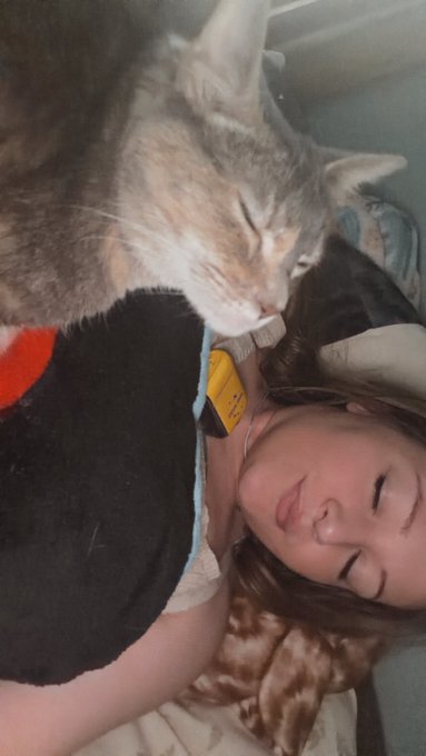 Angel - 3 pic. Idk my whole wardrobe is just filled with different cat shirts now. https://t.co/qYLRZdHR4C