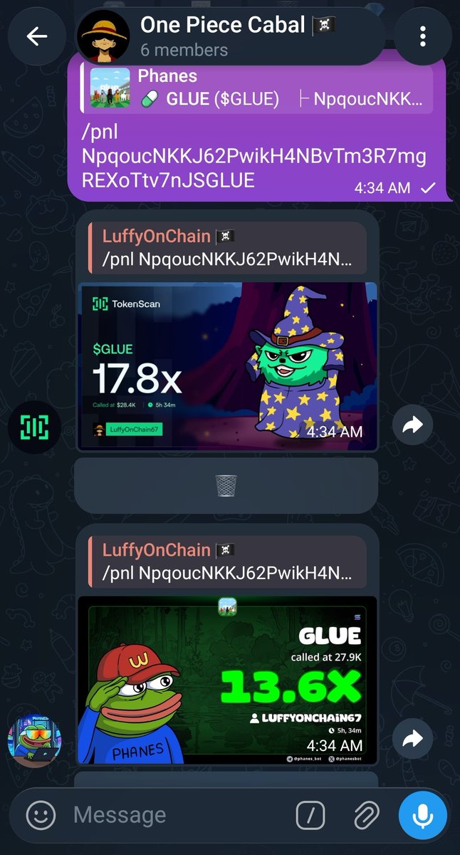 LuffyOnChain67's tweet photo. 17.8X PROFIT $GLUE FRM 24K MCAP 

ONE PIECE CABAL PRINTING GOOD💰 

NpqoucNKKJ62PwikH4NBvTm3R7mgREXoTtv7nJSGLUE https://t.co/ffJEckKskz