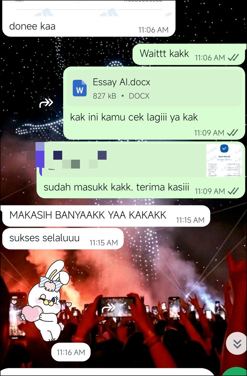 JokiBaikHati's tweet photo. Helo ges joki tugas ku udah buka lagi ya. Yang lagi butuh joki tugas, fee bisa bebas, payment di akhir, dikerjain alumni top ptn, bisa banget yaa. Pastinya no AI karena selalu cek di gptzero. Sung chat wa di biooo https://t.co/thUpu07ADK