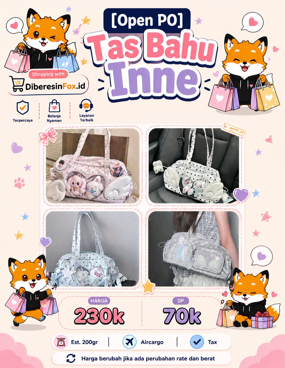Realjokimurah's tweet photo. 🦊✨️ OPEN PO PRODUK CHINA 🇨🇳
Belanja produk pilihan dari China kini lebih mudah!
🛍Fashion
👝 Aksesoris
🎁 Produk lainnya
🛫 Air Cargo
✅ Tax Included
📦 Packing Aman
📩 Hub: 0895-3357-93485
Katalog (3)
#JastipChina #OpenPO #WTB #ZonaUang #ZonaJajan https://t.co/5Ldjccvt3v
