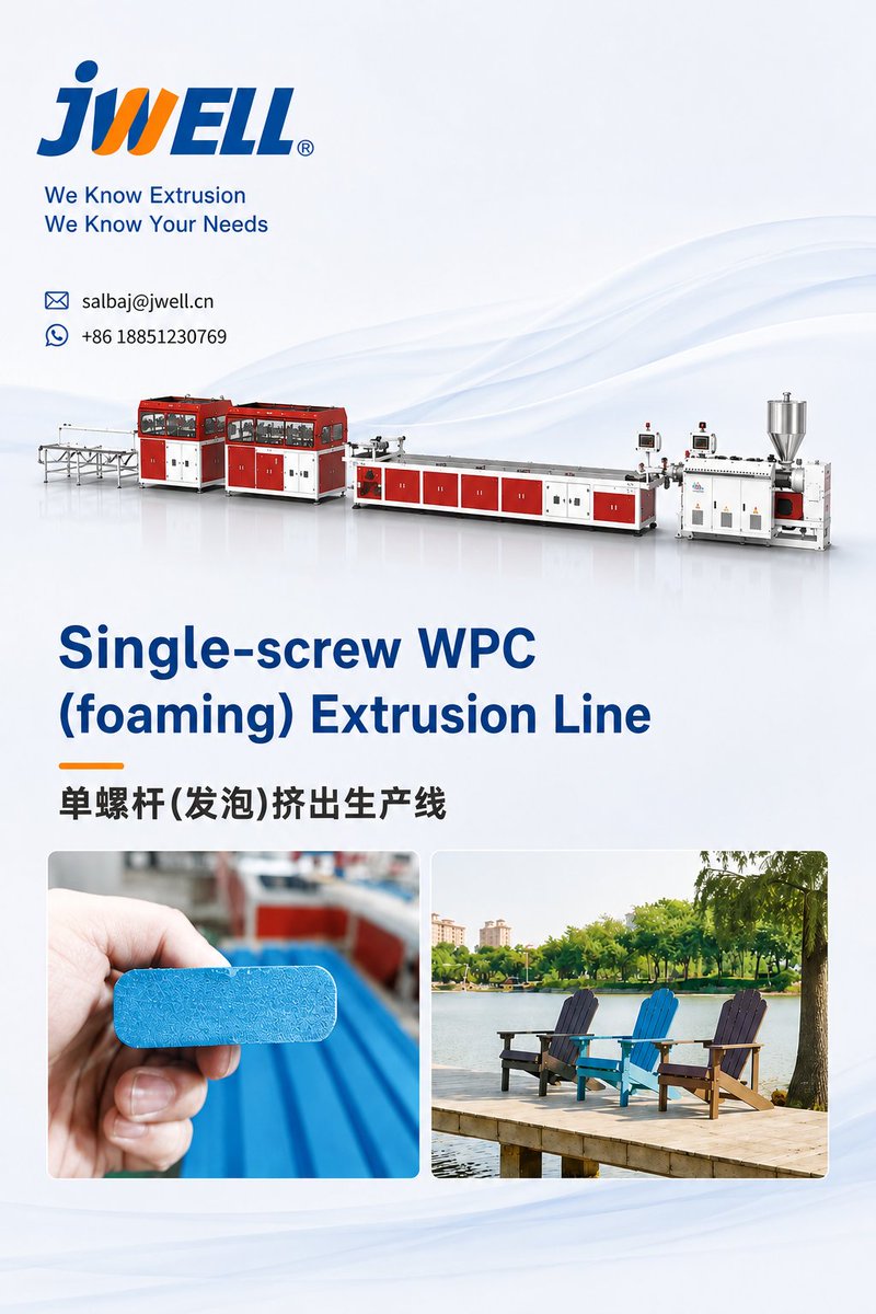 CocoMa1860969's tweet photo. Single-screw WPC (foaming) Extrusion Line

Contact：COCO

E-mail：salbaj@jwell.cn

WeChat/WhatsApp/Zalo：+86 18851230769 https://t.co/spvG6YmbnZ