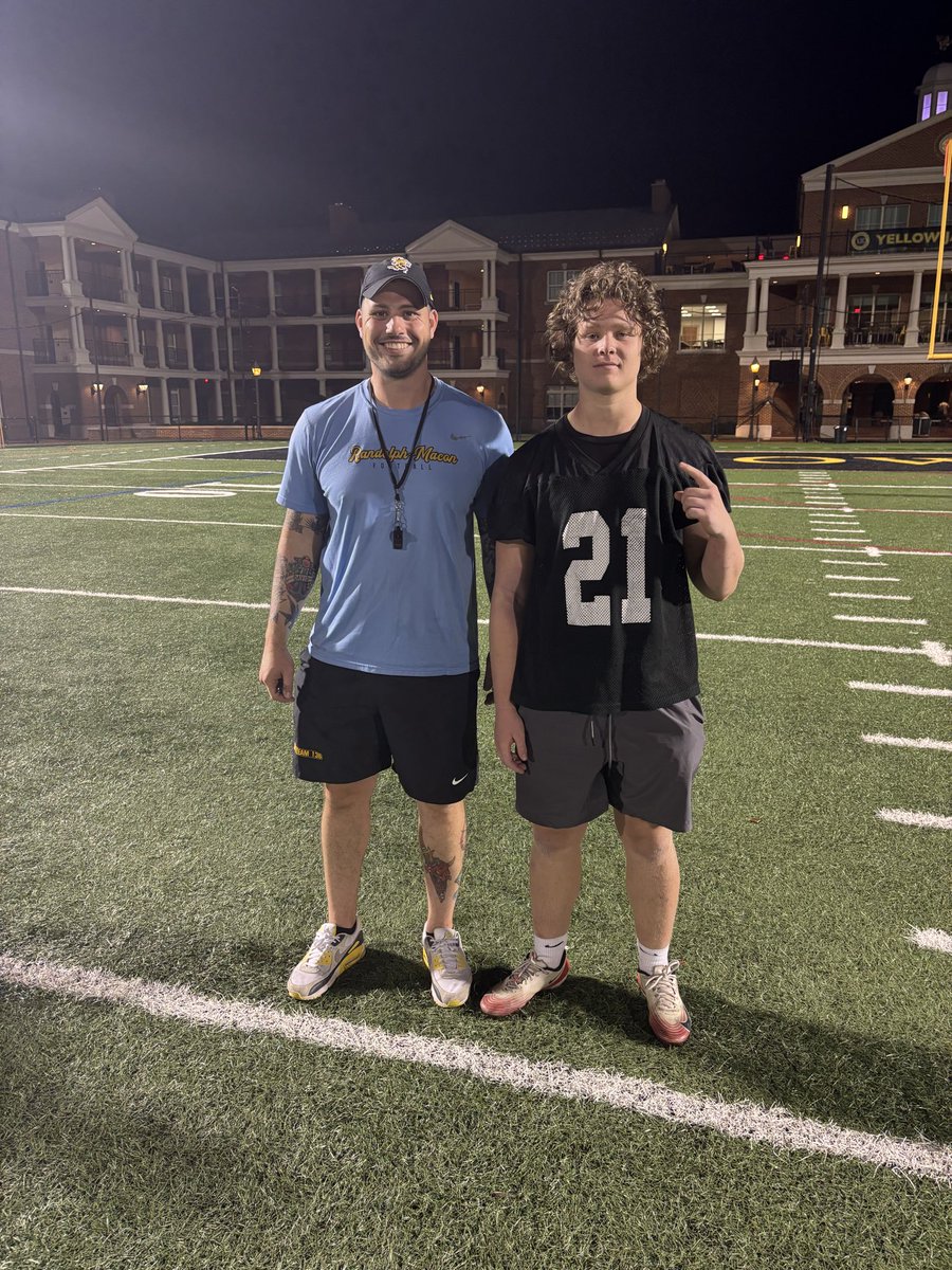 CamBroberg_42's tweet photo. Had a great time at the Randolph Macon camp today! Can’t wait to visit for a game in the fall! @CoachDHaze @CoachAvianceSr @CoachDal_ @CoachBarhorst @Coach_NJackson @mfarrellsports https://t.co/nc565bT0Je